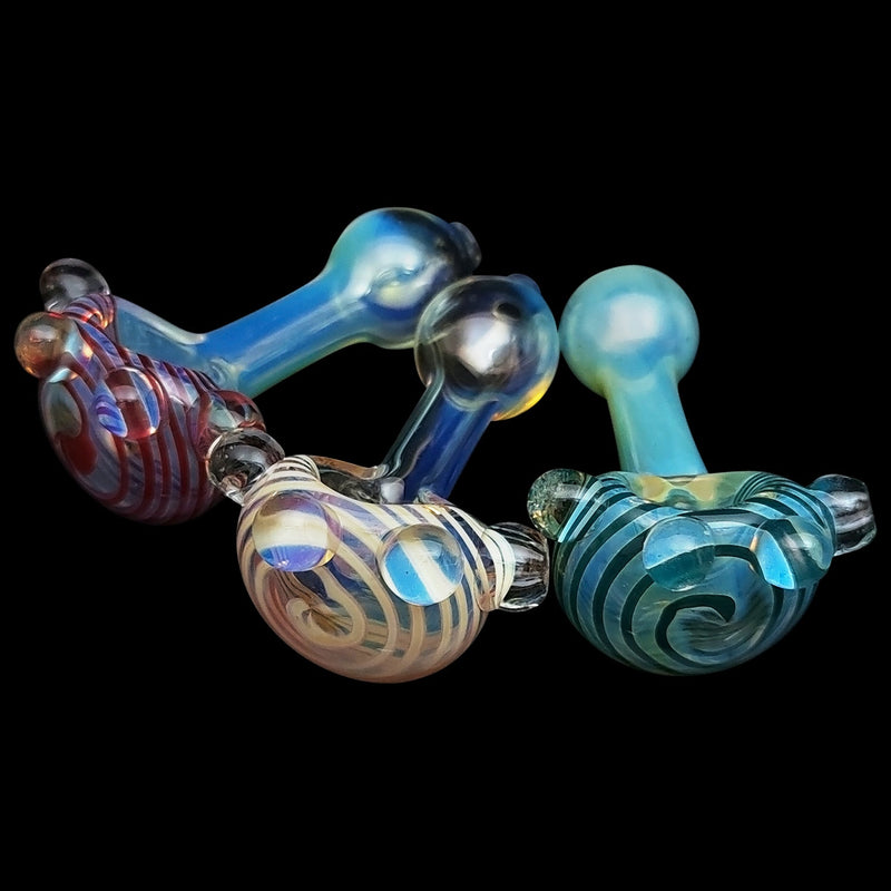 LA Pipes  Spiral Marble Head Glass Spoon Pipe LA Pipes