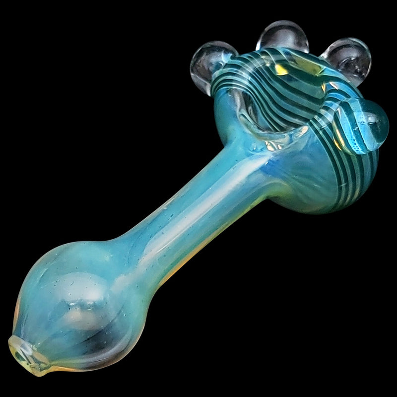 LA Pipes  Spiral Marble Head Glass Spoon Pipe LA Pipes