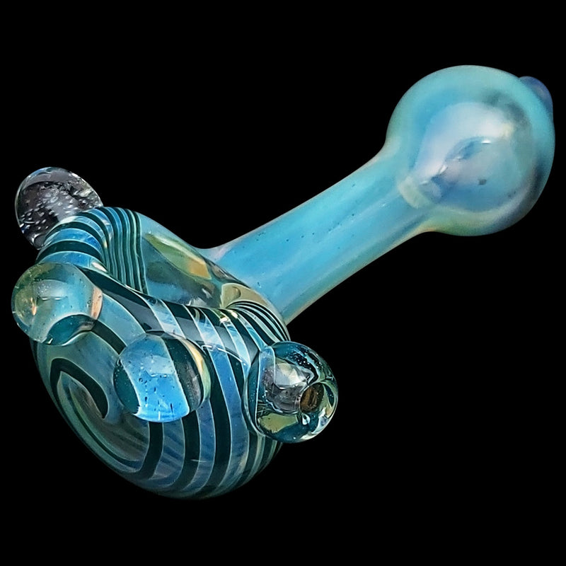 LA Pipes  Spiral Marble Head Glass Spoon Pipe LA Pipes