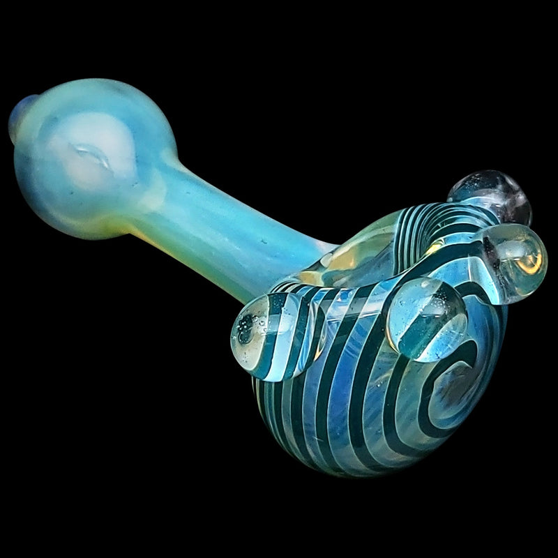 LA Pipes  Spiral Marble Head Glass Spoon Pipe LA Pipes