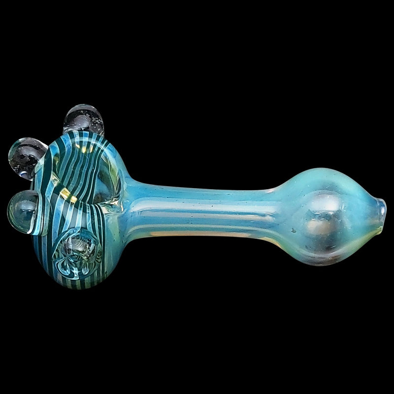 LA Pipes  Spiral Marble Head Glass Spoon Pipe LA Pipes