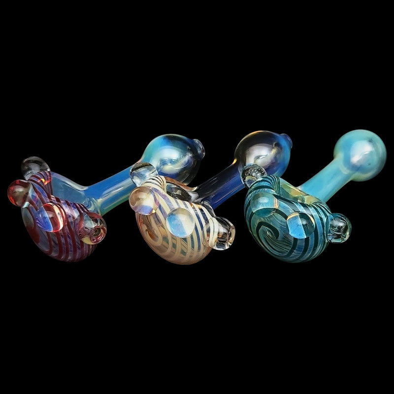 LA Pipes  Spiral Marble Head Glass Spoon Pipe LA Pipes