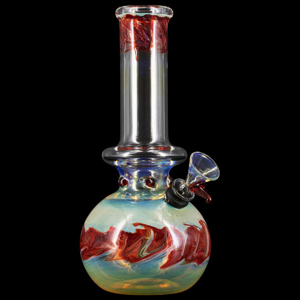 LA Pipes  Time Traveler Silver Fumed Pull-Stem Bubble Bong LA Pipes