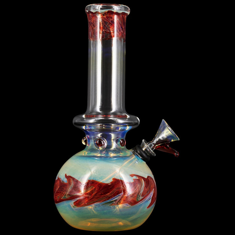 LA Pipes  Time Traveler Silver Fumed Pull-Stem Bubble Bong LA Pipes