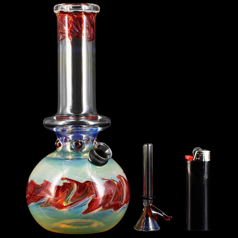 LA Pipes  Time Traveler Silver Fumed Pull-Stem Bubble Bong LA Pipes