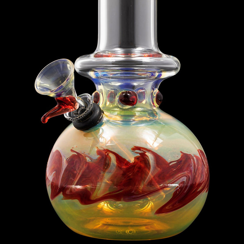 LA Pipes  Time Traveler Silver Fumed Pull-Stem Bubble Bong LA Pipes