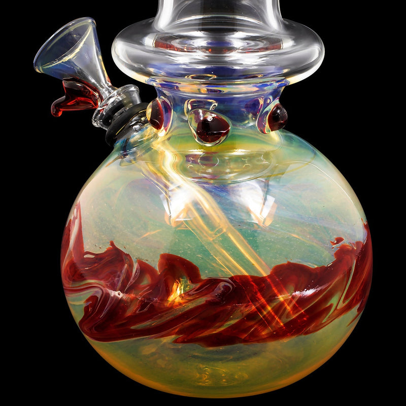 LA Pipes  Time Traveler Silver Fumed Pull-Stem Bubble Bong LA Pipes