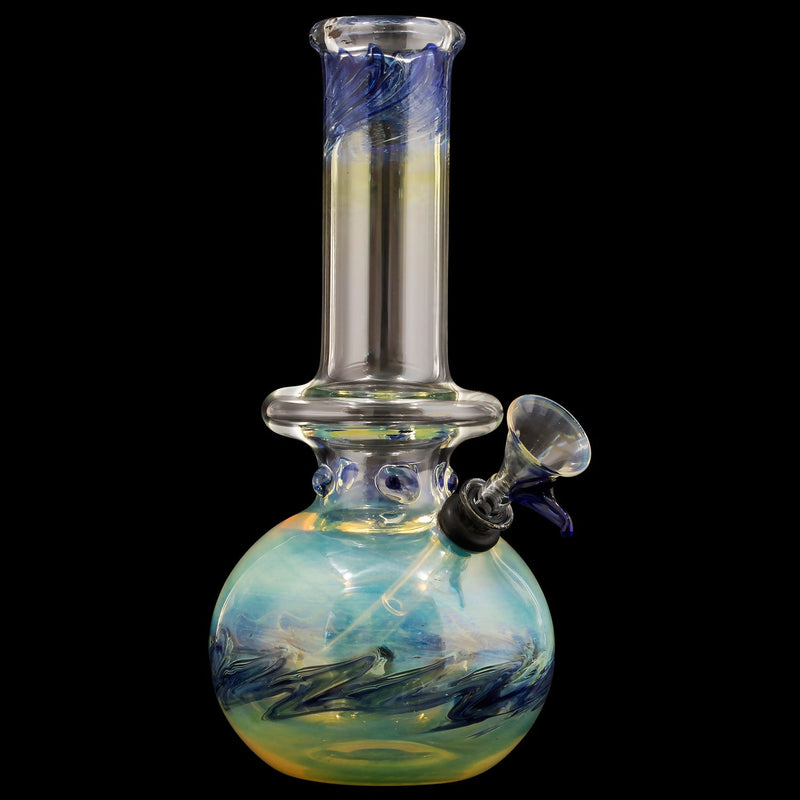 LA Pipes  Time Traveler Silver Fumed Pull-Stem Bubble Bong LA Pipes