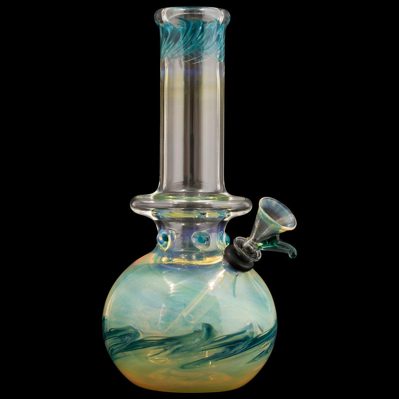 LA Pipes  Time Traveler Silver Fumed Pull-Stem Bubble Bong LA Pipes