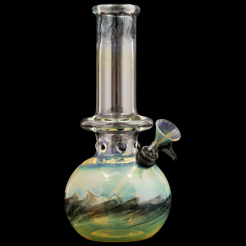 LA Pipes  Time Traveler Silver Fumed Pull-Stem Bubble Bong LA Pipes