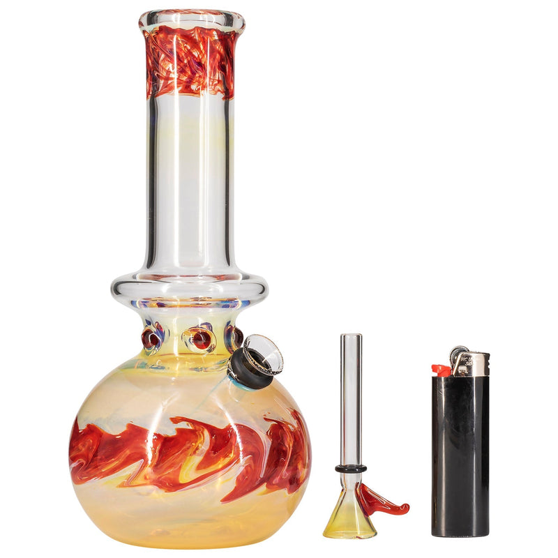 LA Pipes  Time Traveler Silver Fumed Pull-Stem Bubble Bong LA Pipes