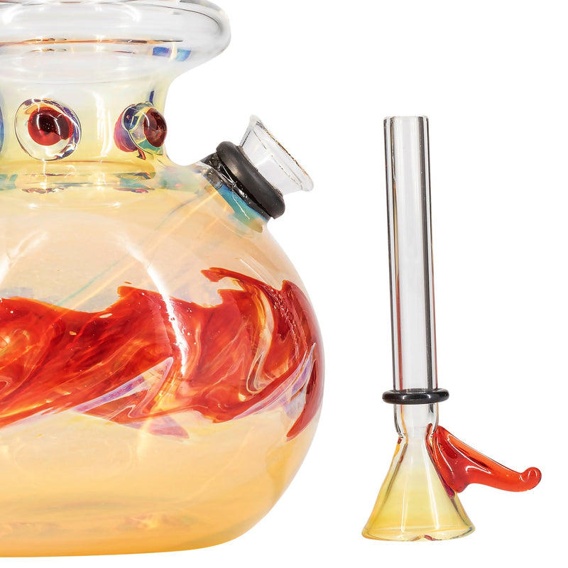 LA Pipes  Time Traveler Silver Fumed Pull-Stem Bubble Bong LA Pipes