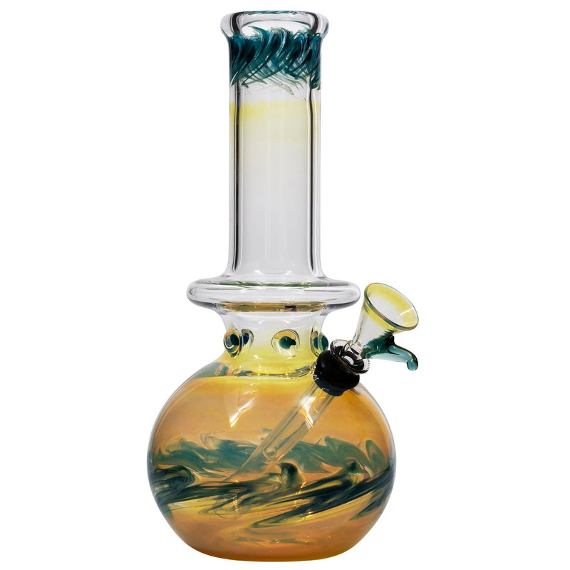 LA Pipes  Time Traveler Silver Fumed Pull-Stem Bubble Bong LA Pipes