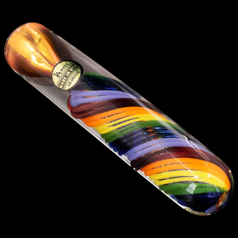 LA Pipes  Twisted Rainbow Fumed Glass Chillum LA Pipes