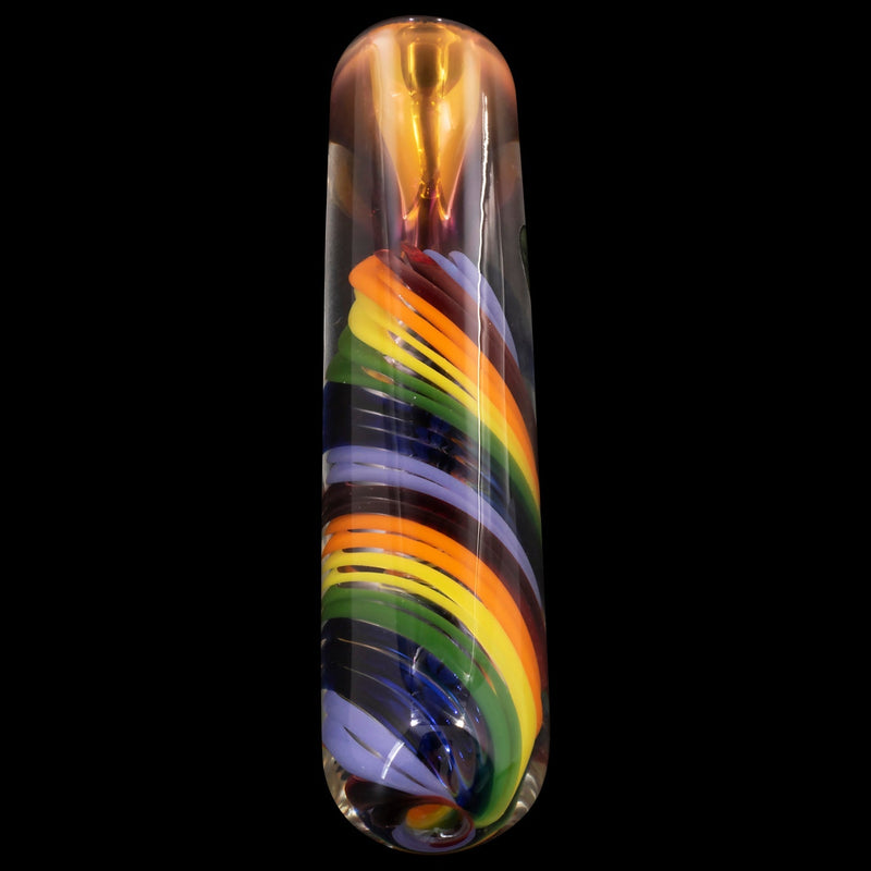 LA Pipes  Twisted Rainbow Fumed Glass Chillum LA Pipes