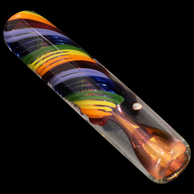 LA Pipes  Twisted Rainbow Fumed Glass Chillum LA Pipes