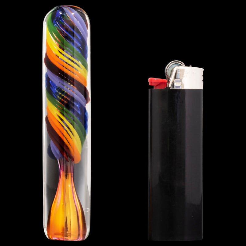 LA Pipes  Twisted Rainbow Fumed Glass Chillum LA Pipes