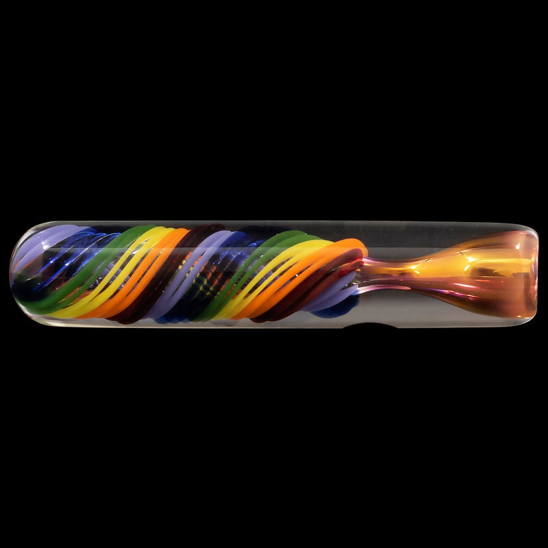 LA Pipes  Twisted Rainbow Fumed Glass Chillum LA Pipes