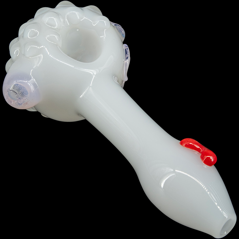 LA Pipes  White Heart Solid Ivory Glass Spoon LA Pipes