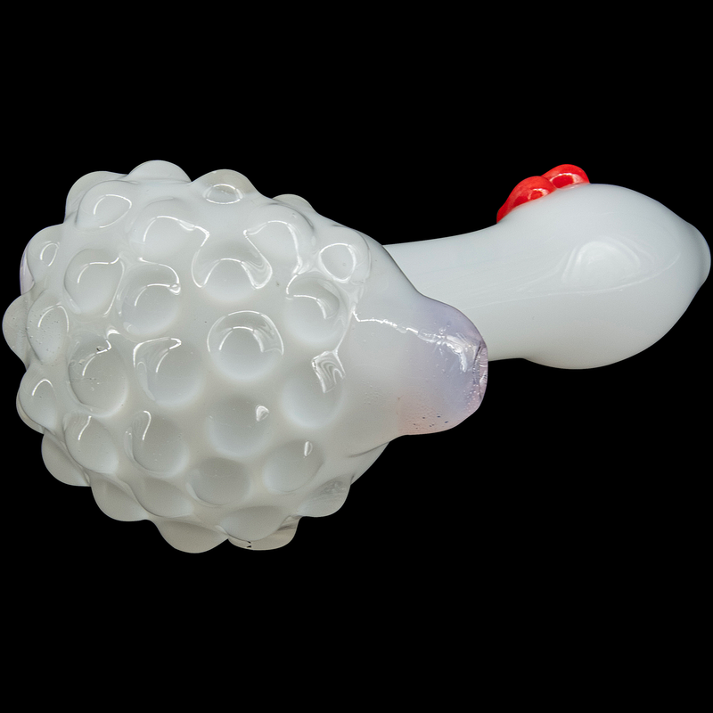 LA Pipes  White Heart Solid Ivory Glass Spoon LA Pipes