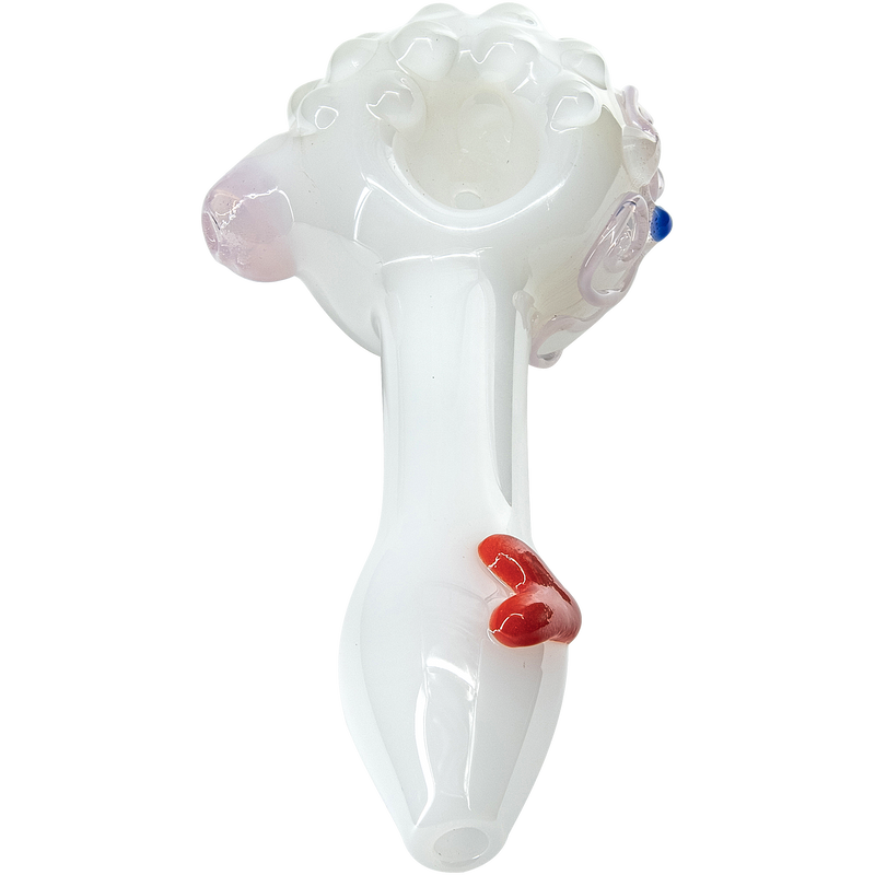 LA Pipes  White Heart Solid Ivory Glass Spoon LA Pipes