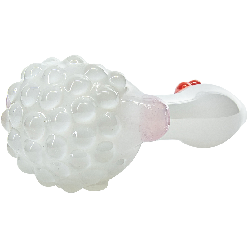 LA Pipes  White Heart Solid Ivory Glass Spoon LA Pipes