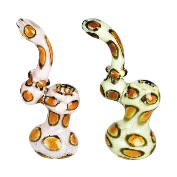 Laid Back Leopard Stand Up Bubbler Pipe - 7"/Colors Vary CannaDrop-AFG