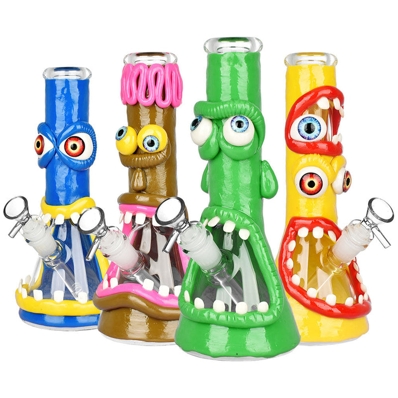 Maniacal Monster 3D Painted Beaker Water Pipe - 10" / Designs Vary CannaDrop-AFG