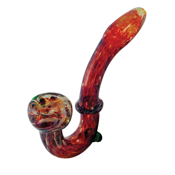 Multi-color Frit Glass Sherlock Pipe CannaDrop-AFG