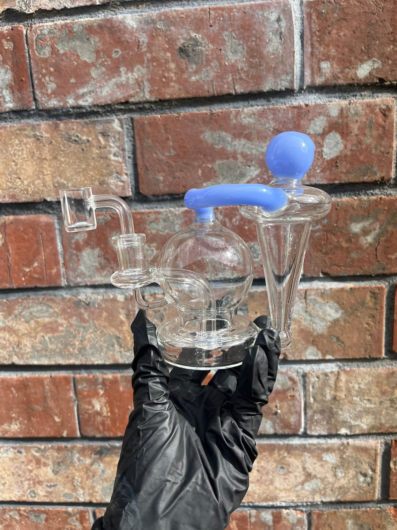 No Label Orb Recycler Dab Rig Brothers with Glass