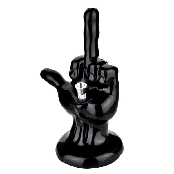 One-Fingered Salute Ceramic Bong CannaDrop-AFG
