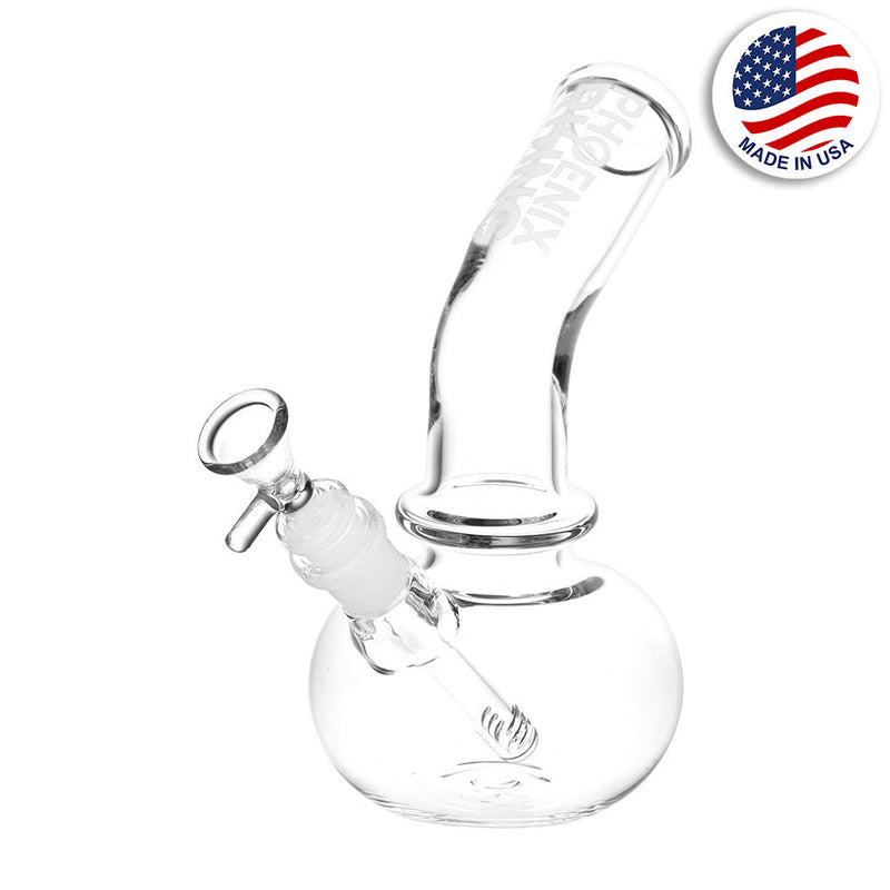 Phoenix Rising Bent Neck Beaker Glass Water Pipe - 8.75" / 14mm F / Clear CannaDrop-AFG