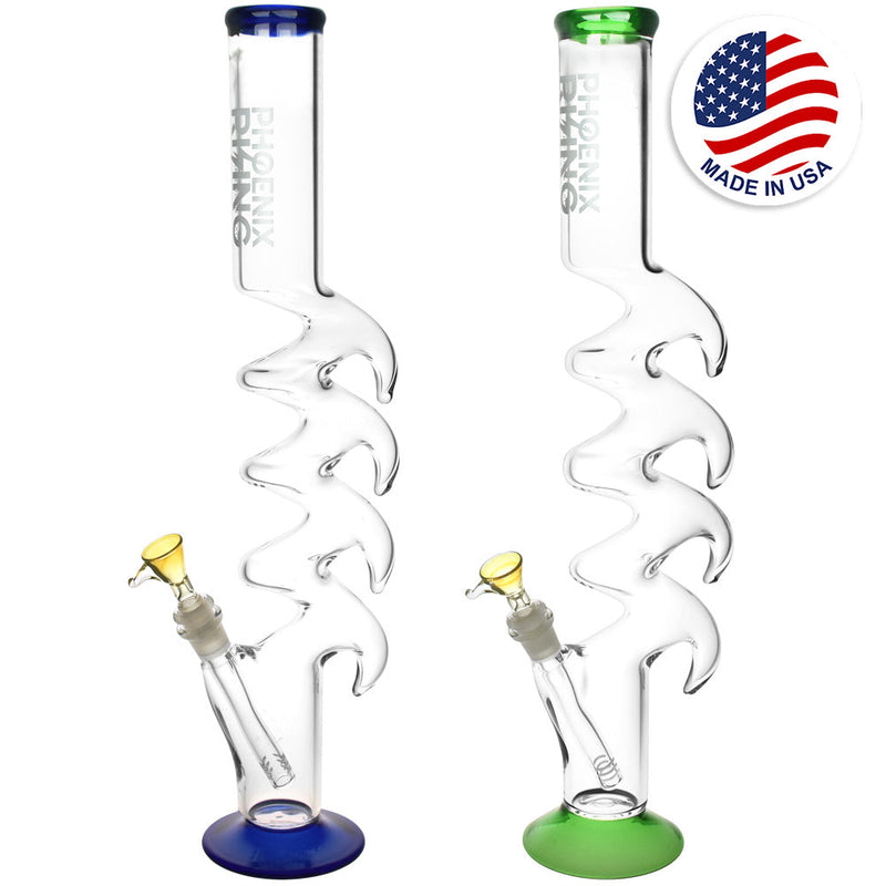 Phoenix Rising Quad Hook Water Pipe - 19"/14mm F/Colors Vary CannaDrop-AFG