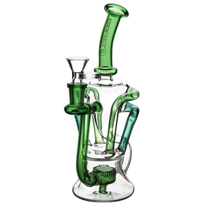 Pulsar 4-Tube Recycler Water Pipe - 9" / 14mm F / Colors Vary CannaDrop-AFG