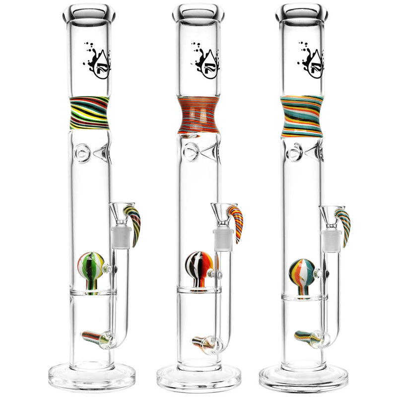 Pulsar Candy Swirl Tube Water Pipe -16"/14mm F/Colors Vary CannaDrop-AFG