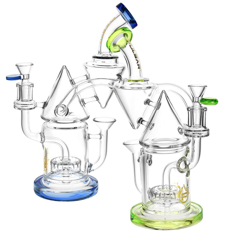 Pulsar Dual Cone Gravity Recycler Water Pipe -10"/14mmF/Clrs Vary CannaDrop-AFG