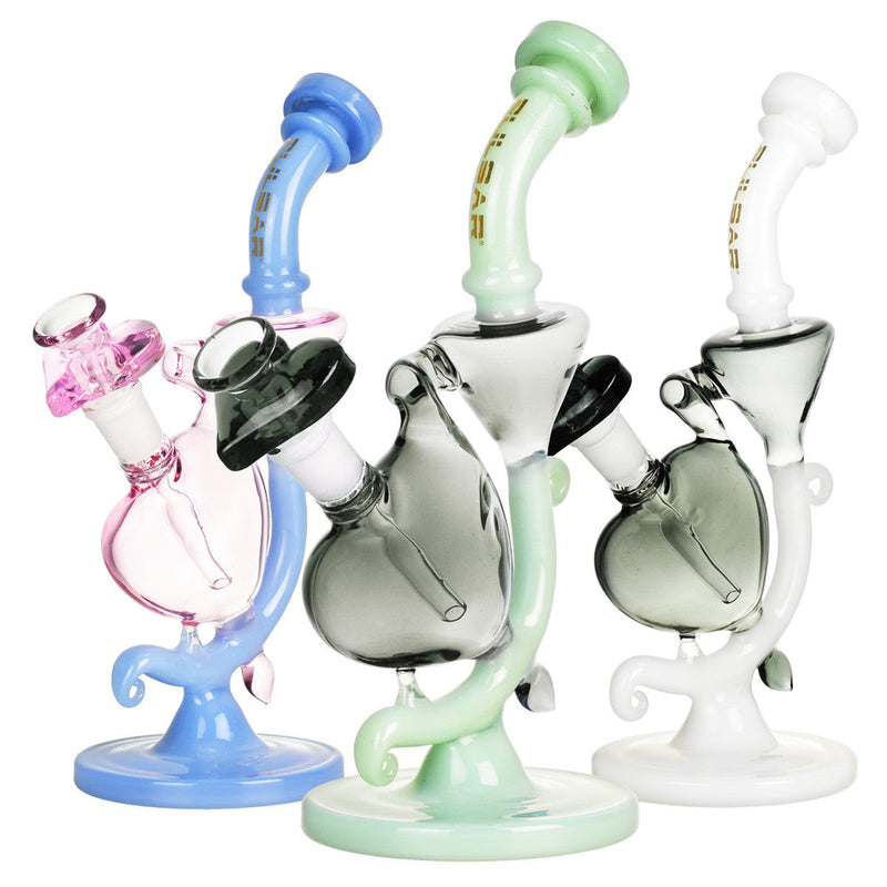 Pulsar Heart Recycler Water Pipe - 8.5" / 14mm F / Blue Pink CannaDrop-AFG
