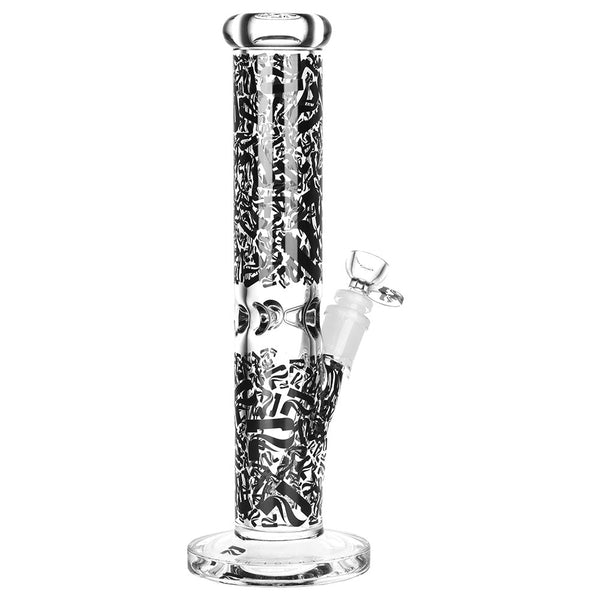Pulsar Logo Camo Design Series Straight Tube Water Pipe | 12" | 14mm F CannaDrop-AFG