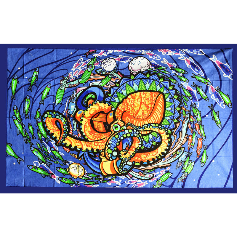 Pulsar Psychedelic Octopus Tapestry CannaDrop-AFG
