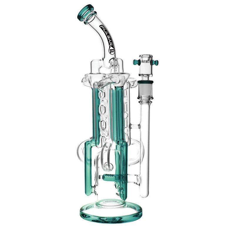 Pulsar Space Station Recycler Water Pipe-13.5"/14mm F/Clrs Vary CannaDrop-AFG