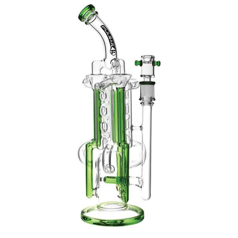 Pulsar Space Station Recycler Water Pipe-13.5"/14mm F/Clrs Vary CannaDrop-AFG