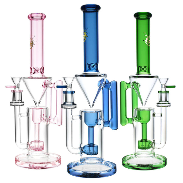 Pulsar Tube Gravity Recycler Water Pipe - 13.25"/14mm F/Colors Vary CannaDrop-AFG