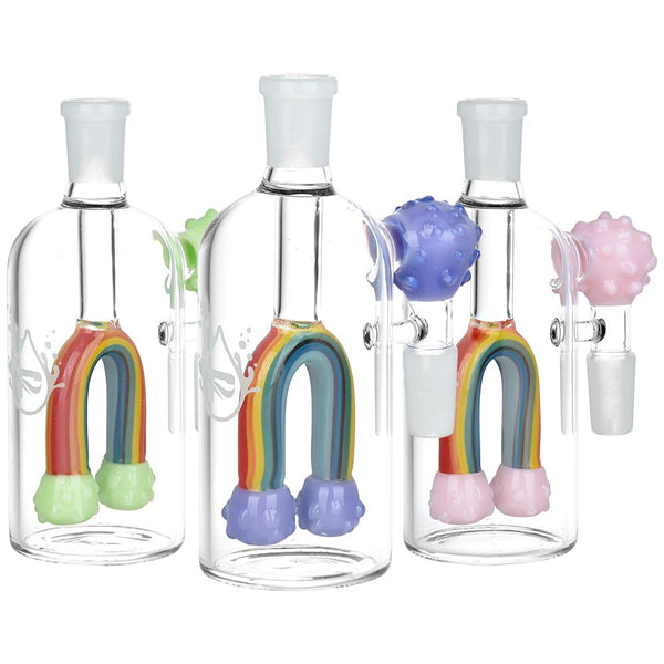 Rainbow Connection Glass Ash Catcher - 5" / 14mm M / 90D / Colors Vary CannaDrop-AFG