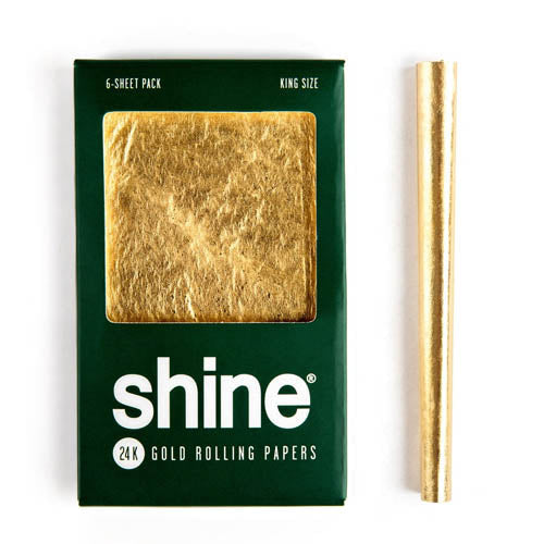 SHINE 24K GOLD ROLLING PAPERS - KING SIZE 6-SHEET PACK CannaDrop-Windship