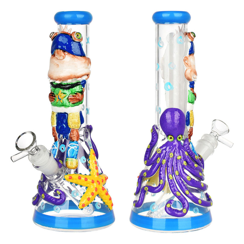 Under The Sea 3D Painted Beaker Water Pipe - 10"/14mm F CannaDrop-AFG