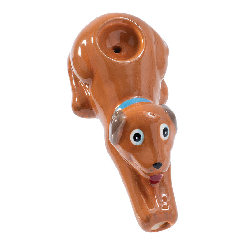 Wacky Bowlz Brown Dog Ceramic Pipe - 4.5" CannaDrop-AFG