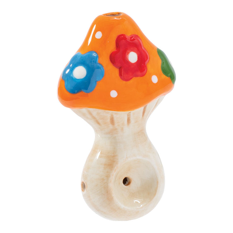 Wacky Bowlz Flower Mushroom Ceramic Pipe - 3.75" CannaDrop-AFG