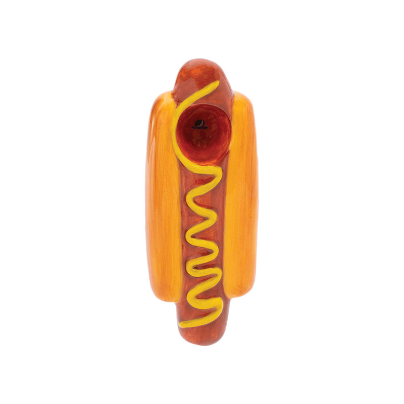 Wacky Bowlz Hot Dog Ceramic Hand Pipe | 4.5" CannaDrop-AFG