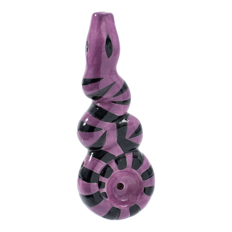 Wacky Bowlz Purple Snake Ceramic Pipe - 4.5" CannaDrop-AFG