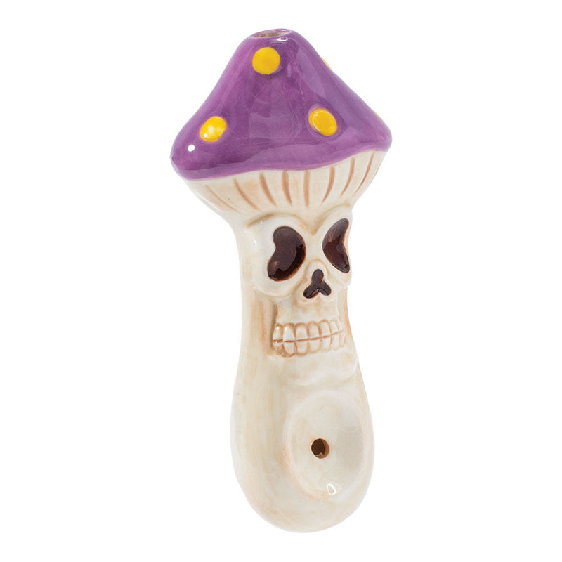 Wacky Bowlz Skull Mushroom Ceramic Pipe - 4" CannaDrop-AFG